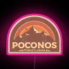 poconos pennsylvania mountain neon sign pink design
