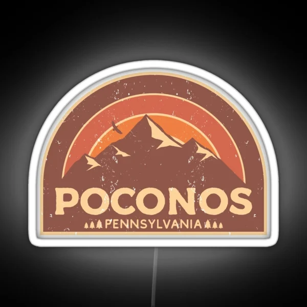 Poconos Pennsylvania Mountain Design RGB Neon Sign