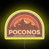 poconos pennsylvania mountain design neon rgb sign yellow