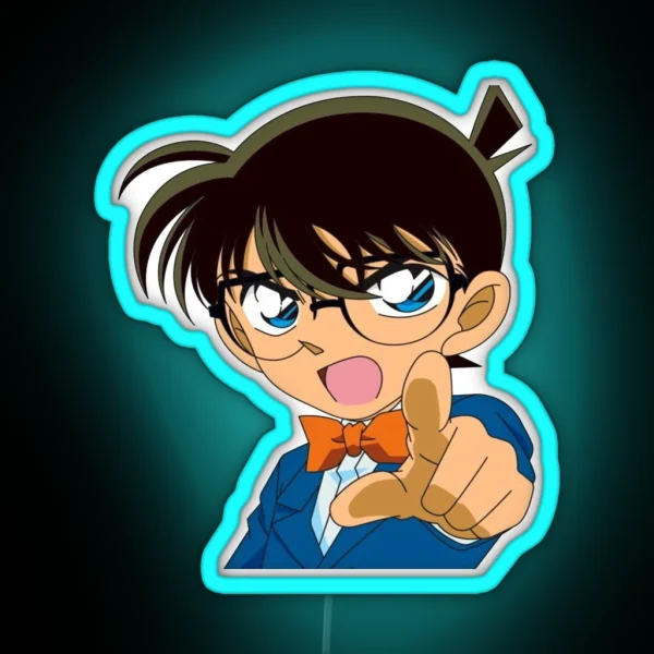 Pointing Conan Boy RGB Neon Sign