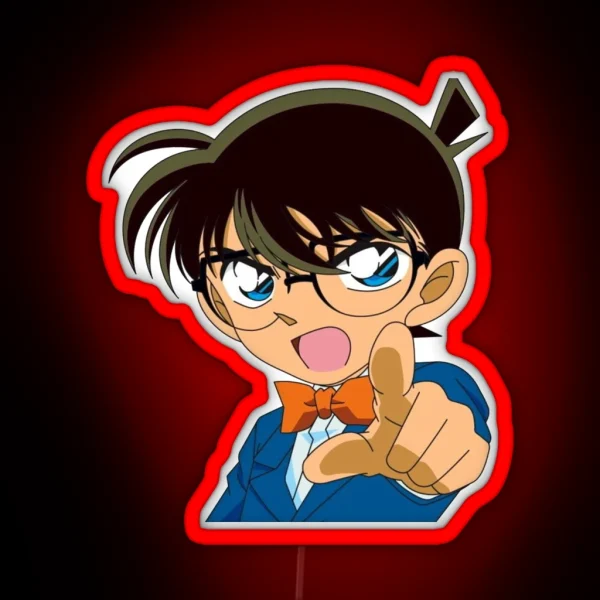 Pointing Conan Boy RGB Neon Sign