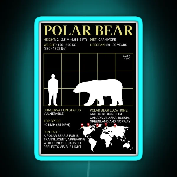 Polar Bear Large Bear Enthusiast RGB Neon Sign