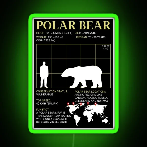 Polar Bear Large Bear Enthusiast RGB Neon Sign