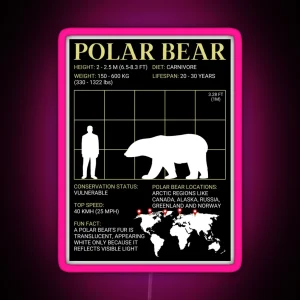 Polar Bear Large Bear Enthusiast RGB Neon Sign