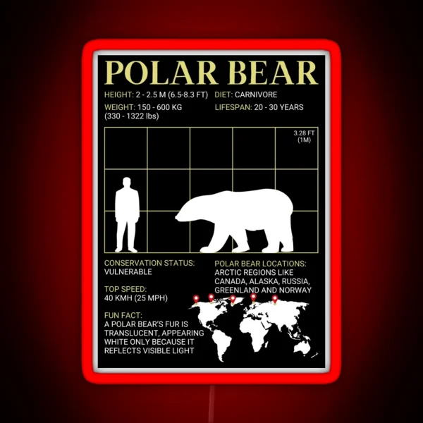 Polar Bear Large Bear Enthusiast RGB Neon Sign