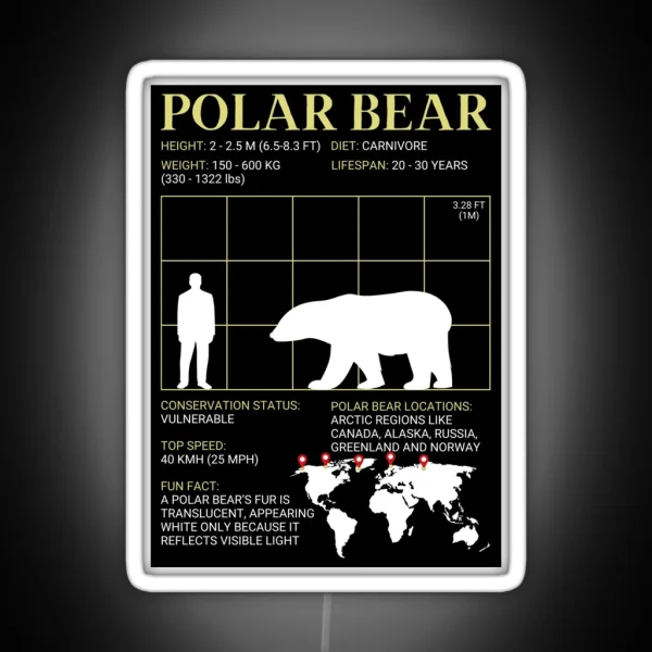 Polar Bear Large Bear Enthusiast RGB Neon Sign