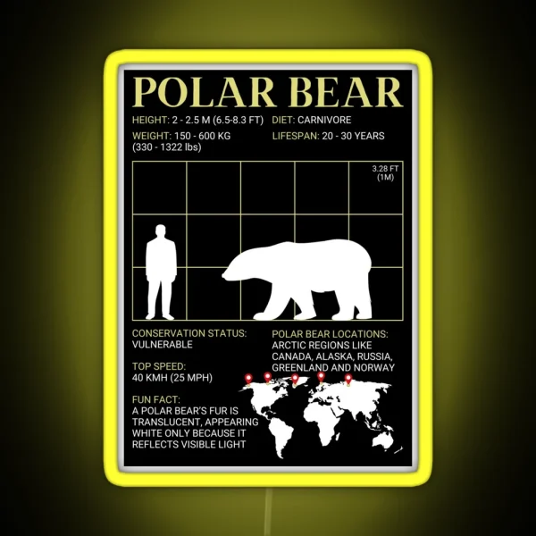 Polar Bear Large Bear Enthusiast RGB Neon Sign