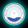 Polar bear plunging into icy waters under vibrant RGB neon lights - Blue