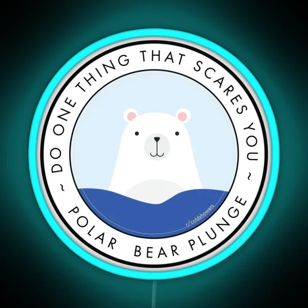 Polar Bear Plunge R Coldshowers RGB Neon Sign