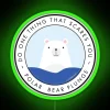 Polar bear plunge cold showers RGB neon sign green