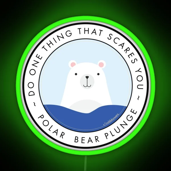 Polar Bear Plunge R Coldshowers RGB Neon Sign