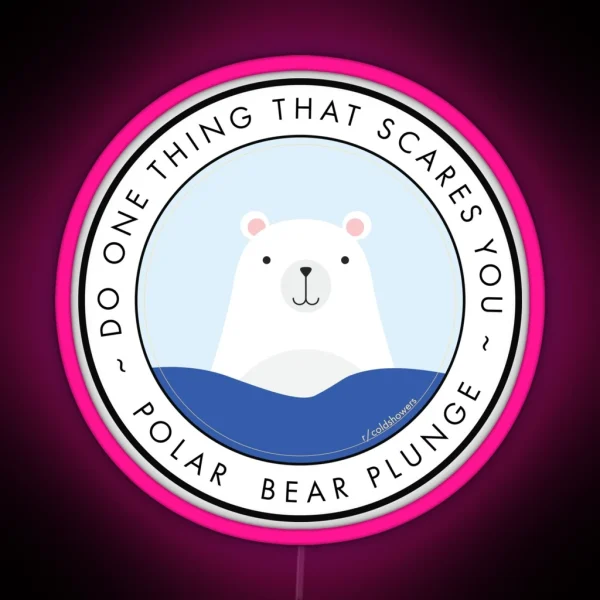 Polar Bear Plunge R Coldshowers RGB Neon Sign