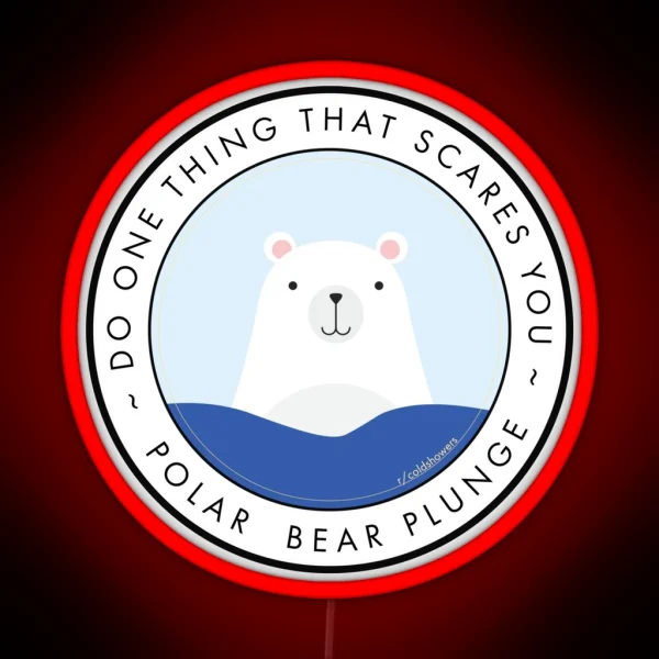 Polar Bear Plunge R Coldshowers RGB Neon Sign