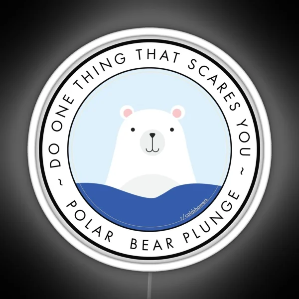 Polar Bear Plunge R Coldshowers RGB Neon Sign