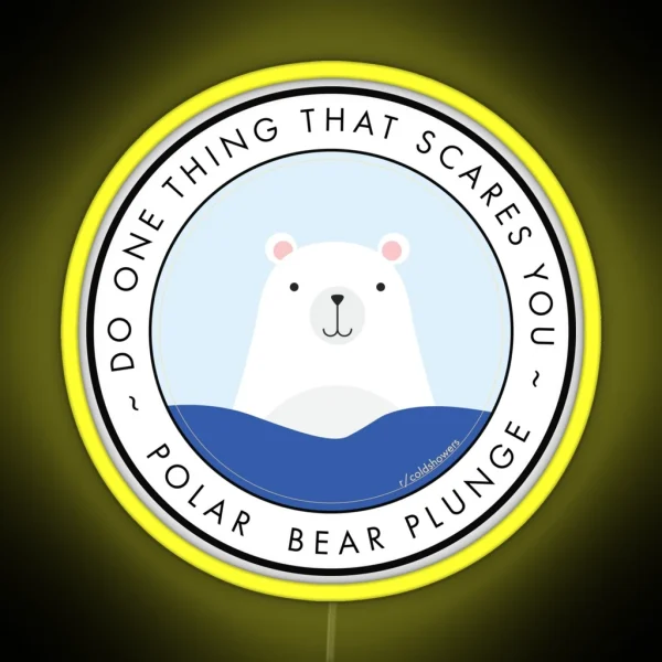 Polar Bear Plunge R Coldshowers RGB Neon Sign