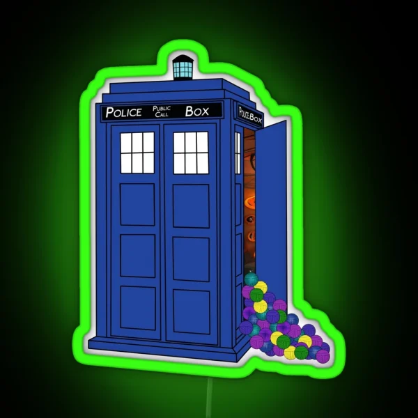 Police Box Yarn Box RGB Neon Sign