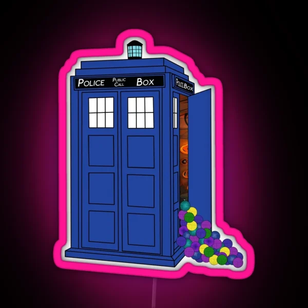 Police Box Yarn Box RGB Neon Sign