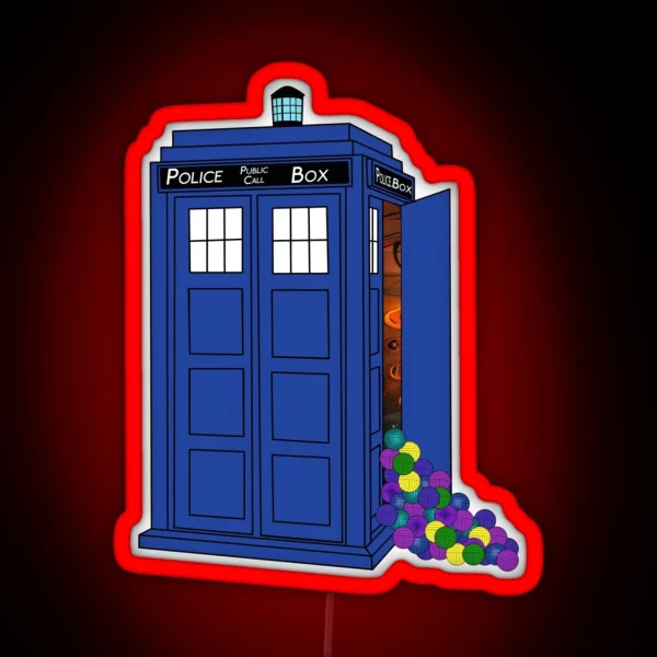 Police Box Yarn Box RGB Neon Sign