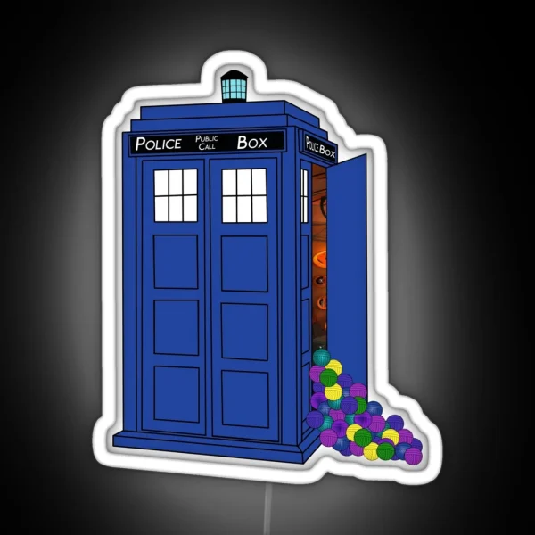 Police Box Yarn Box RGB Neon Sign
