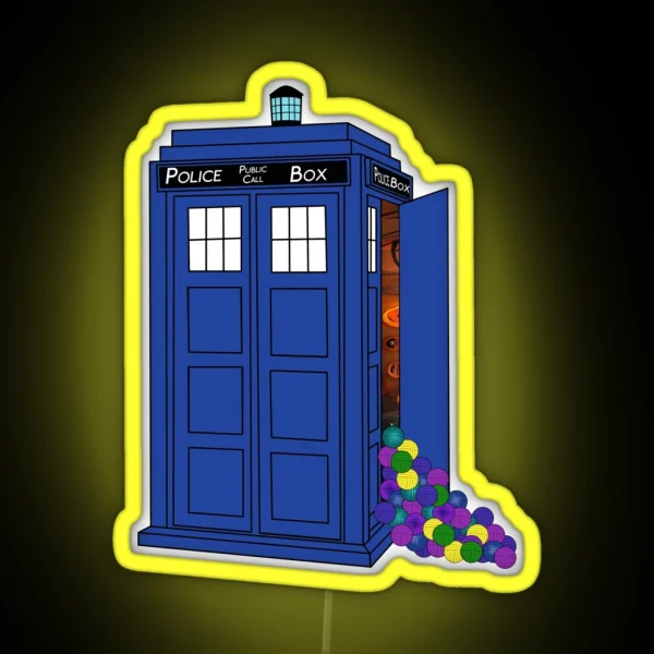Police Box Yarn Box RGB Neon Sign