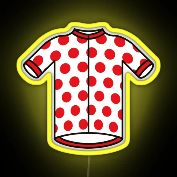 Polka Dot Climbers Cycling Jersey RGB Neon Sign