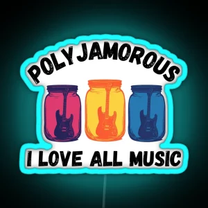 Polyjamorous I Love All Music Festival Lover RGB Neon Sign