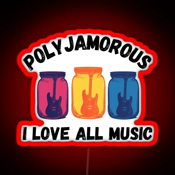 Polyjamorous I Love All Music Festival Lover RGB Neon Sign