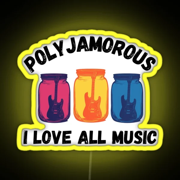 Polyjamorous I Love All Music Festival Lover RGB Neon Sign