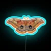 RGB Neon Sign Featuring Antheraea polyphemus Polyphemus Moth in Blue