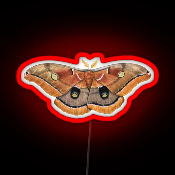 Polyphemus Moth Antheraea Polyphemus II RGB Neon Sign