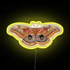 Polyphemus Moth Antheraea polyphemus II on RGB Neon Sign in Neon Yellow.