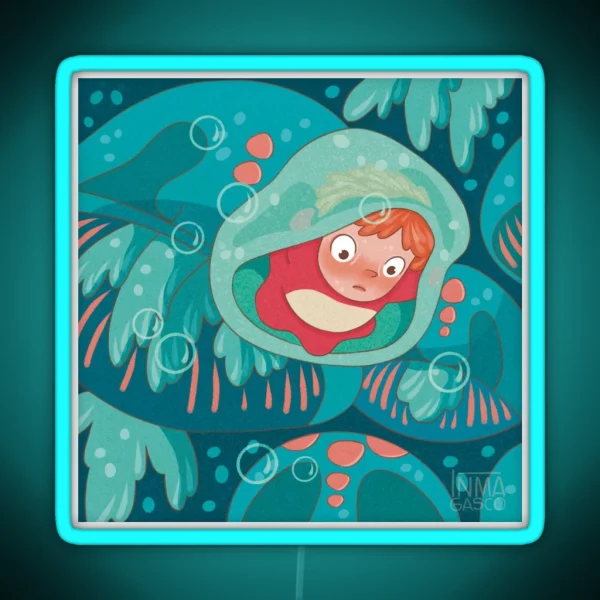 Ponyo And Bubbles RGB Neon Sign