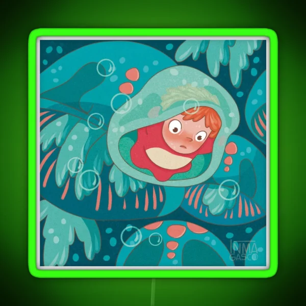 Ponyo And Bubbles RGB Neon Sign