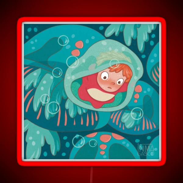 Ponyo And Bubbles RGB Neon Sign