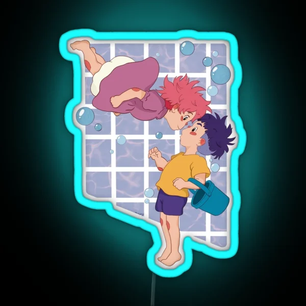 Ponyo And Sasuke RGB Neon Sign