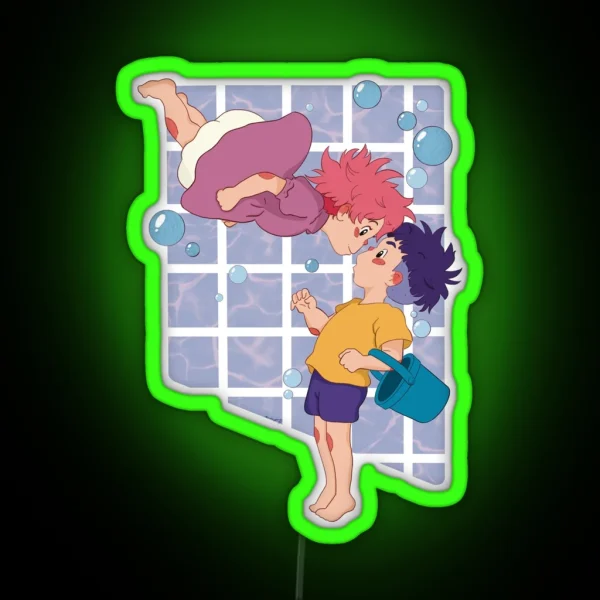 Ponyo And Sasuke RGB Neon Sign