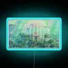 ponyo anime painting underwater scene with neon colors