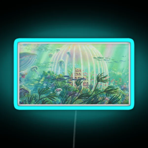Ponyo Painting Anime Underwater RGB Neon Sign