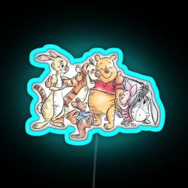 Pooh And Friends RGB Neon Sign