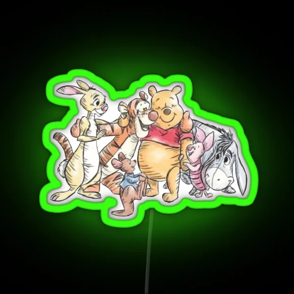 Pooh And Friends RGB Neon Sign