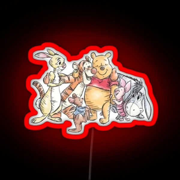 Pooh And Friends RGB Neon Sign
