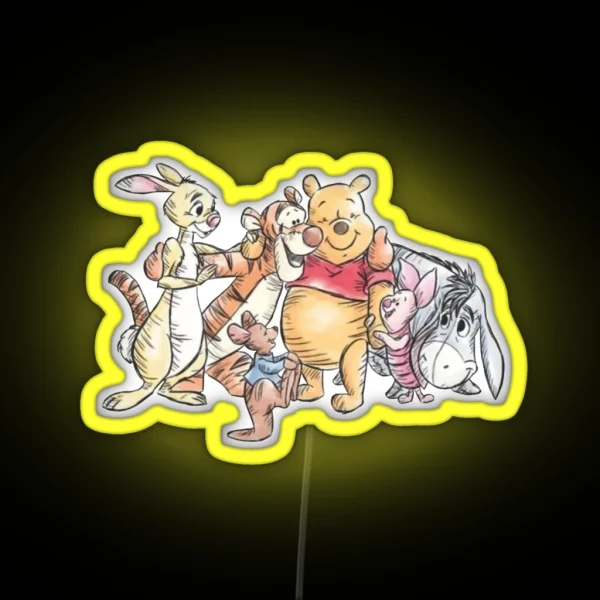 Pooh And Friends RGB Neon Sign