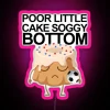 A poor little cake with a soggy bottom under an RGB neon pink sign – perfect for desserts.