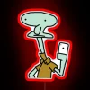 Squidward neon sign rgb poorly drawn red