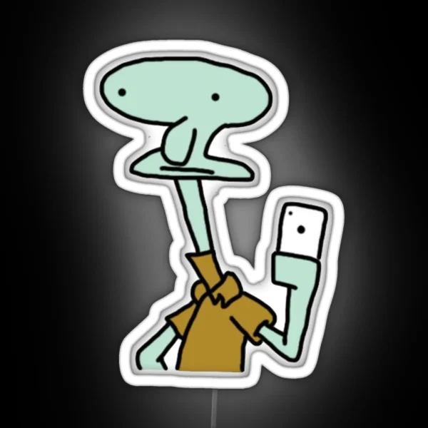 Poorly Drawn Squidward RGB Neon Sign