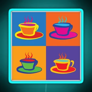 Pop Art Cup Of Tea RGB Neon Sign