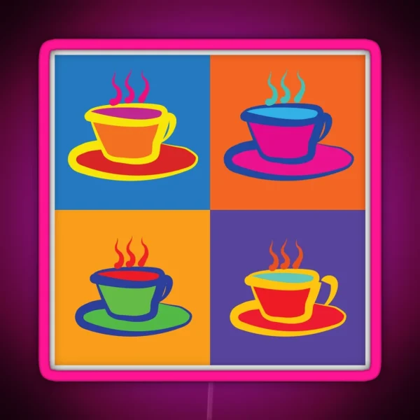 Pop Art Cup Of Tea RGB Neon Sign