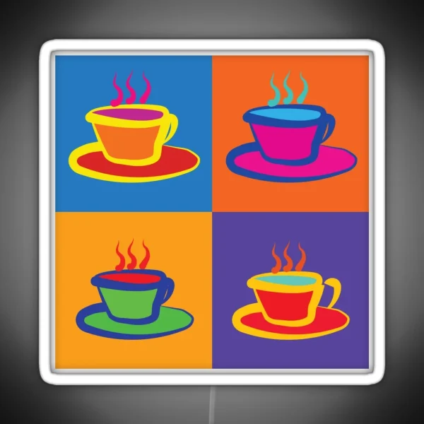 Pop Art Cup Of Tea RGB Neon Sign