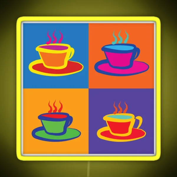 Pop Art Cup Of Tea RGB Neon Sign