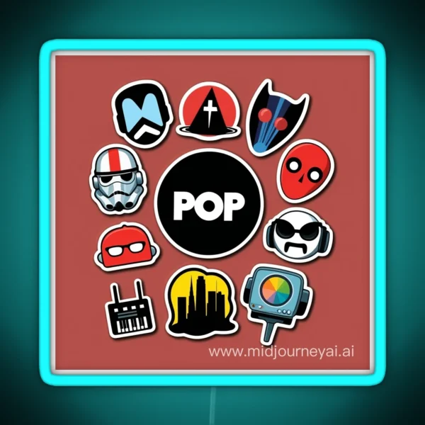 Pop Iconic Symbols RGB Neon Sign
